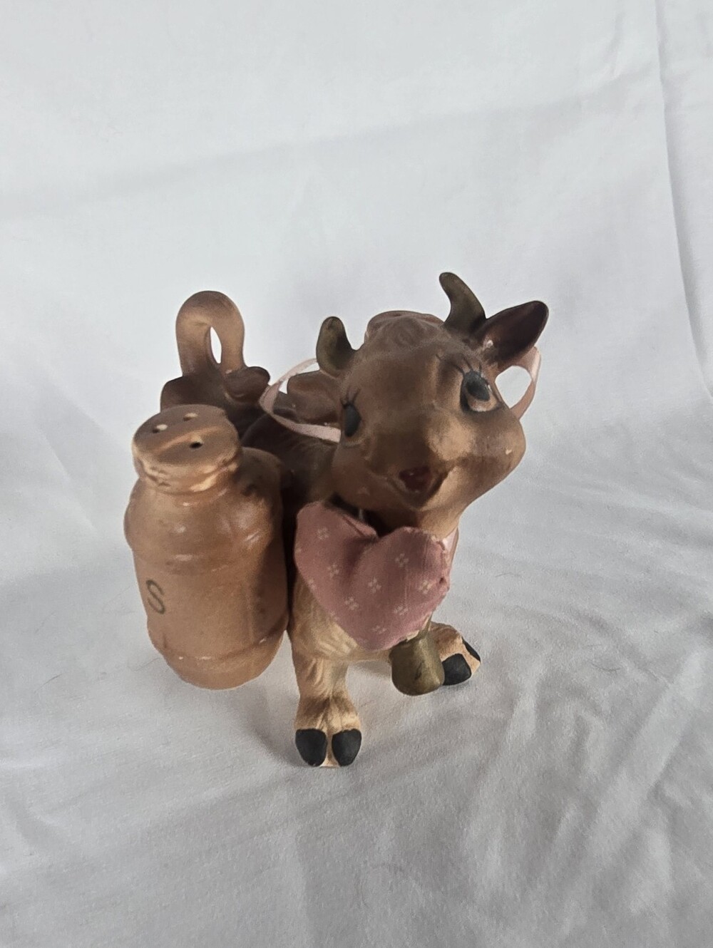 Ceramic Cow Pack Mule Salt & Pepper Shakers Set